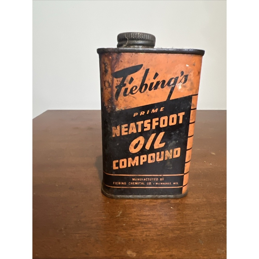 Vintage Can of Fiebing's Heatsfoot Oil Compound - Used - Great Colors‎